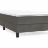 Clicnbuy Estructura de cama box spring terciopelo gris oscuro 90x190 cm