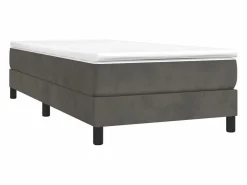 Clicnbuy Estructura de cama box spring terciopelo gris oscuro 90x190 cm
