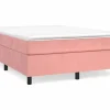 Clicnbuy Estructura de cama box spring terciopelo rosa 140x190 cm