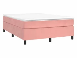 Clicnbuy Estructura de cama box spring terciopelo rosa 140x190 cm