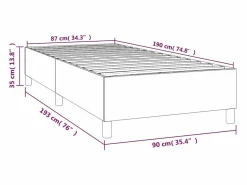 Best Estructura de cama box spring tela marrón 90x190 cm Somier - 90X190Cm