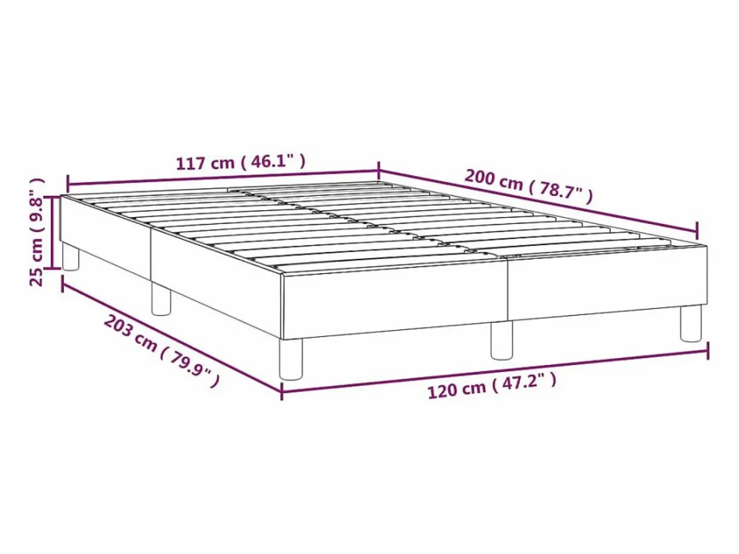 Outlet Clicnbuy Estructura de cama box spring tela azul 120x200 cm