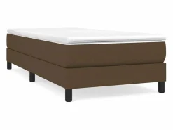Hot Estructura de cama box spring tela marrón 90x190 cm Somier - 90X190Cm