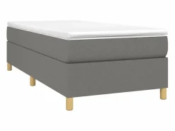 Clicnbuy Estructura de cama box spring tela gris oscuro 90x190 cm