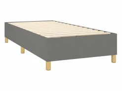 Clicnbuy Estructura de cama box spring tela gris oscuro 90x190 cm