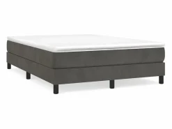 Clicnbuy Estructura de cama box spring terciopelo gris oscuro 140x190cm