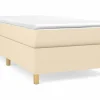 New Clicnbuy Estructura de cama box spring tela color crema 90x200 cm