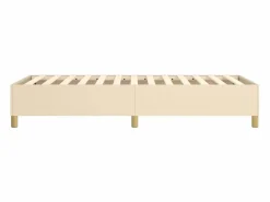 New Clicnbuy Estructura de cama box spring tela color crema 90x200 cm