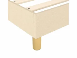 New Clicnbuy Estructura de cama box spring tela color crema 90x200 cm