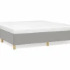 Discount Estructura de cama box spring tela gris claro 160x200 cm Somier - 160X200Cm