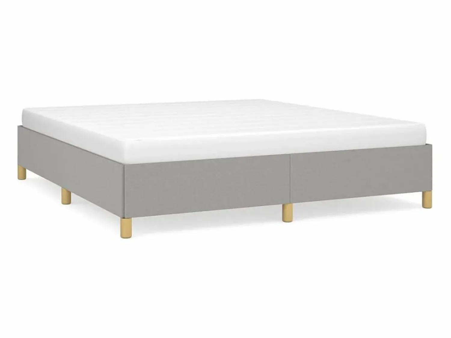 Discount Estructura de cama box spring tela gris claro 160x200 cm Somier - 160X200Cm