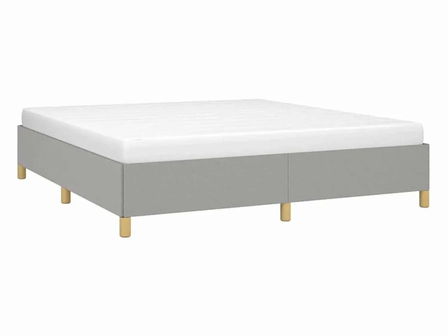 Discount Estructura de cama box spring tela gris claro 160x200 cm Somier - 160X200Cm