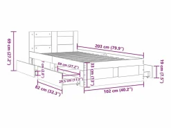 vidaxl Estructura de cama con cabecero sin colchón 100x200 cm
