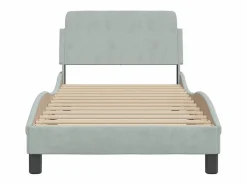 Clearance Estructura de cama Dover terciopelo claro 90x190 cm Cama Terciopelo