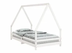 Best vidaxl Estructura de cama para niños madera de pino 90x190 cm Blanco