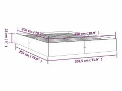 vidaxl Estructura de cama sin colchón madera maciza 200x200 cm