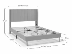 Best Estructura de cama tapizada Noelia de 30 cm, 140x190 cm, Cama Adulto