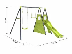 Habitat et jardin Estructura de juego metálica "Kylian" con tobogán - 4 aparatos -