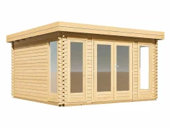 Best EXPERTLAND Estudio / oficina de jardín de madera 17,1 m² - Espesor 40 mm - BOESIA Color natural claro
