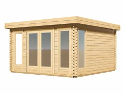 Best EXPERTLAND Estudio / oficina de jardín de madera 17,1 m² - Espesor 40 mm - BOESIA Color natural claro