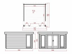 Best EXPERTLAND Estudio / oficina de jardín de madera 17,1 m² - Espesor 40 mm - BOESIA Color natural claro