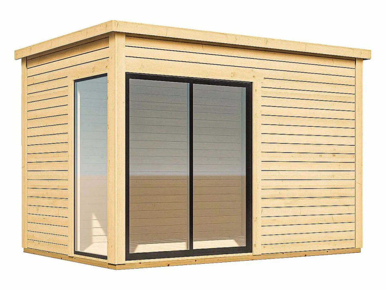 Online EXPERTLAND Estudio / oficina de jardín de madera 10,2 m² - Espesor 45 mm - SYLVANA Color natural claro
