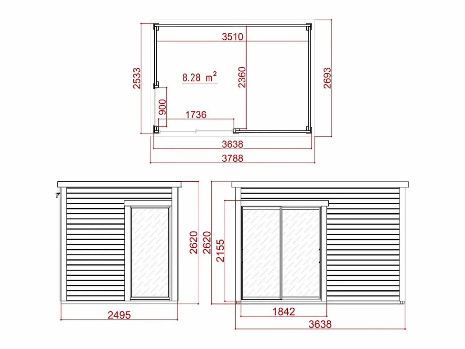 Online EXPERTLAND Estudio / oficina de jardín de madera 10,2 m² - Espesor 45 mm - SYLVANA Color natural claro
