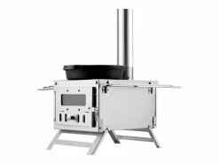 Best Estufa de Leña Portátil SucceBuy, 202 cm, Estufa Barbacoa para Tienda de Campaña con Tubos Plateado