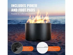 Estufa de Leña sin Humo SucceBuy Bonfire, 710 mm de Diámetro, en Acero Inoxidable