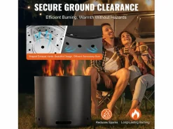 New Estufa de Leña sin Humo SucceBuy Bonfire, 380 mm de Diámetro, en Acero Inoxidable Brasero