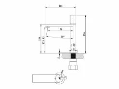 Essebagno Exil grifo mezclador alto para lavabo cromado