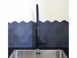 Clearance Essebagno Exil Grifo mezclador de fregadero con ducha extraíble y efecto acero inoxidable Negro