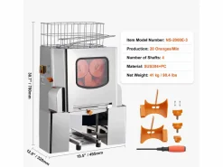 Exprimidor de Jugo de SucceBuy Extractorde Jugo de Comercial 120 W, Exprimidor de Cítricos en Acero Inoxidable con Caja de Filtro Extraíble