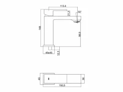 New Essebagno Fangolo grifo mezclador bajo para lavabo Negro