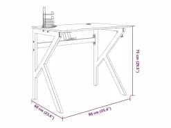 Best Garden Furniture Faril Escritorio gaming con patas en forma de K 90x60x75 cm Negro