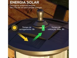 Best Farola carga solar + encendido automático 127x17x17 cm Energía Solar