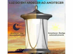 Best Farola carga solar + encendido automático 127x17x17 cm Energía Solar