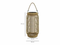Outsunny Farolillo solar Ashti luces LED natural Ø18x37 cm
