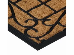 Felpudo rectangular de goma y fibra de coco 45x75 cm ES213549