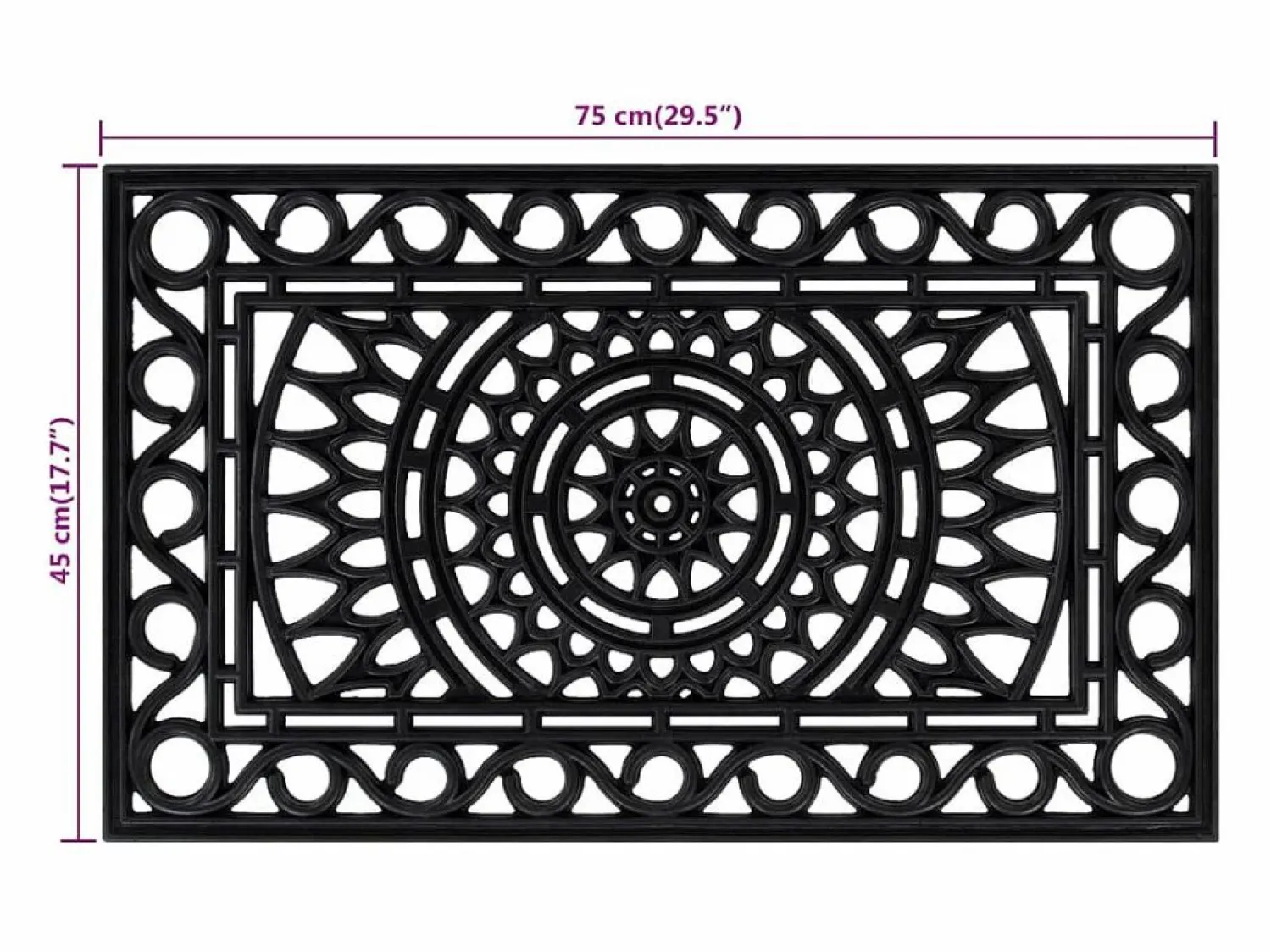 Felpudo rectangular de goma 45x75 cm ES982919