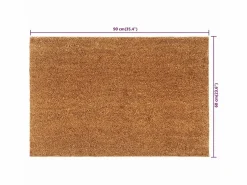 Felpudo semicircular de fibra de coco natural 60x90 cm ES499734