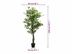 Ficus artificial 630 hojas 120 cm Verde