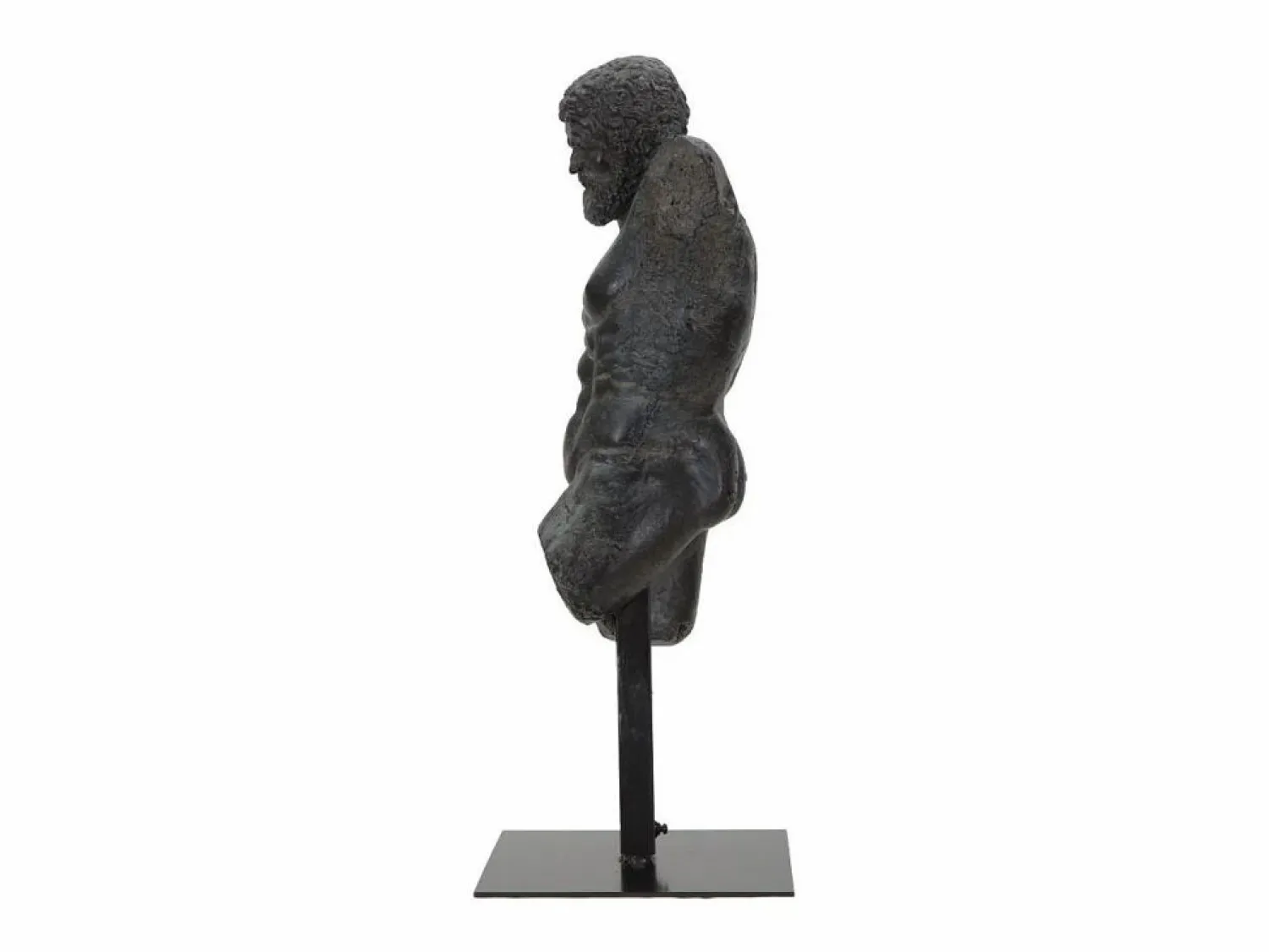 Figura decorativa busto de hombre en resina negra Ercole
