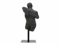 Figura decorativa busto de hombre en resina negra Ercole
