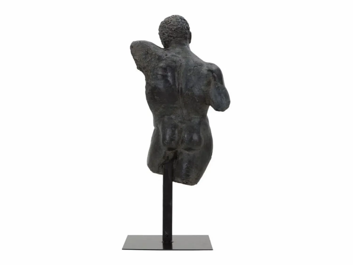 Figura decorativa busto de hombre en resina negra Ercole