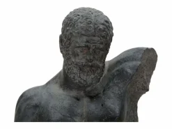Figura decorativa busto de hombre en resina negra Ercole