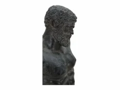 Figura decorativa busto de hombre en resina negra Ercole
