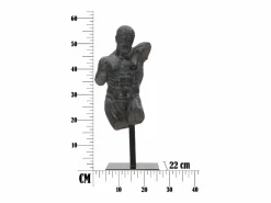 Figura decorativa busto de hombre en resina negra Ercole