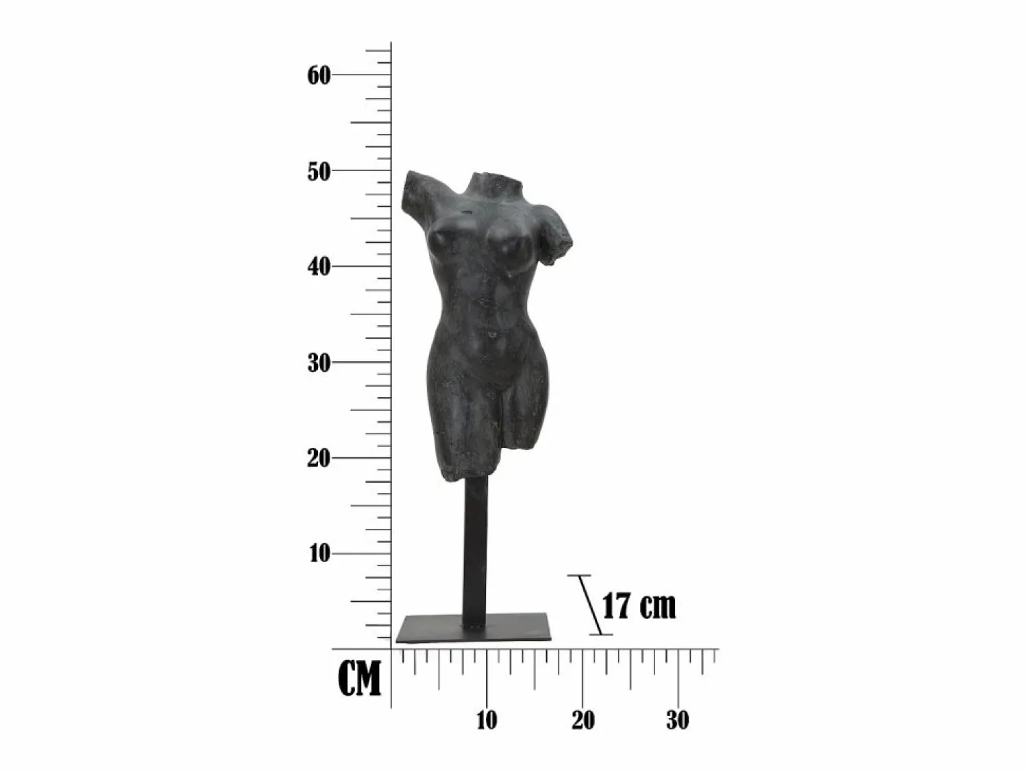 Figura decorativa busto mujer de resina negra Afrodite