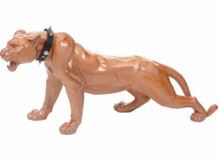 MCW Figurita decorativa pantera con collar, antiguo alto brillo con collar